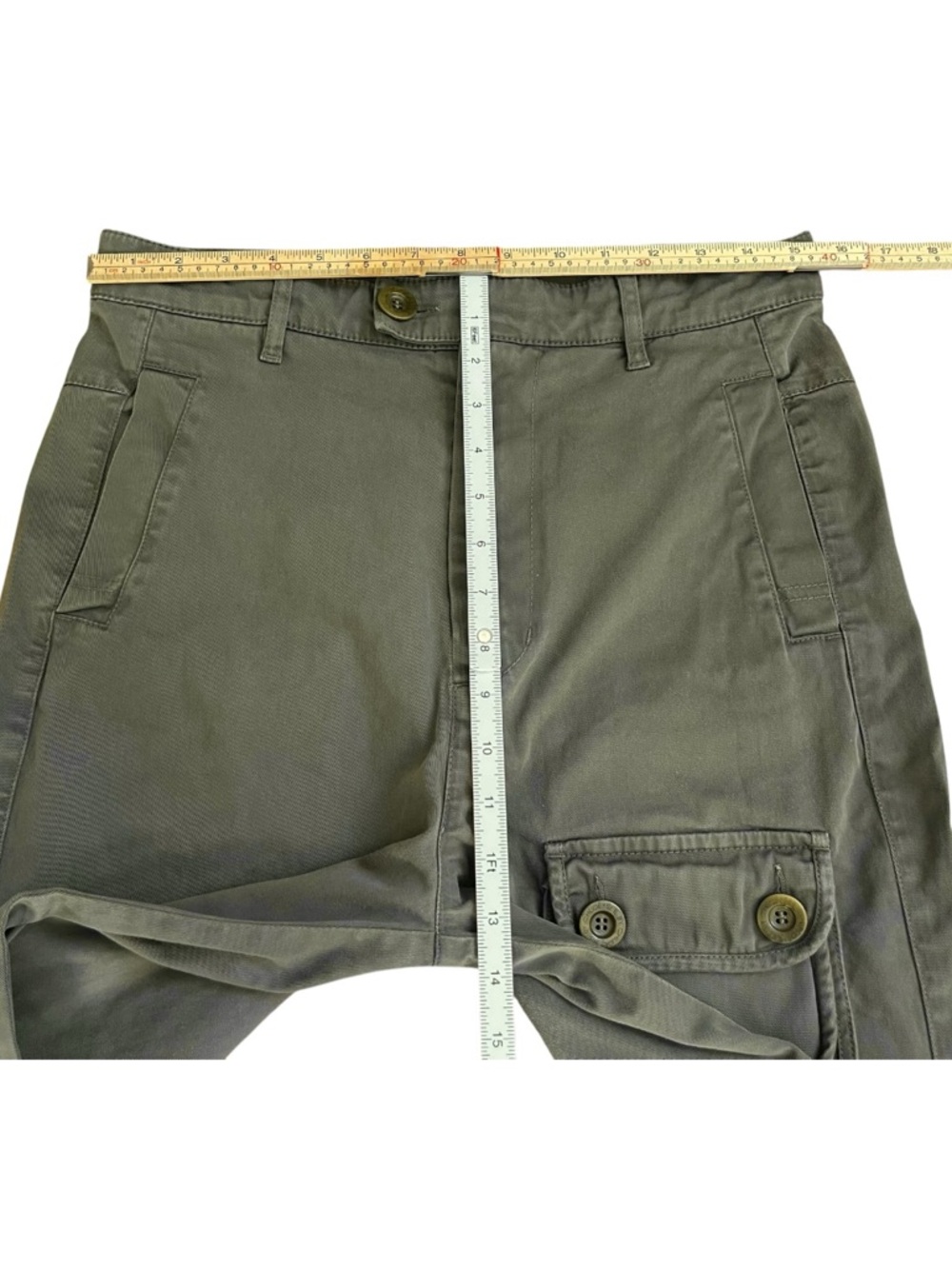See by Chloé Cargo Jogger Pants Olive Green High Rise 32x25 Utility - Picture 4 of 6